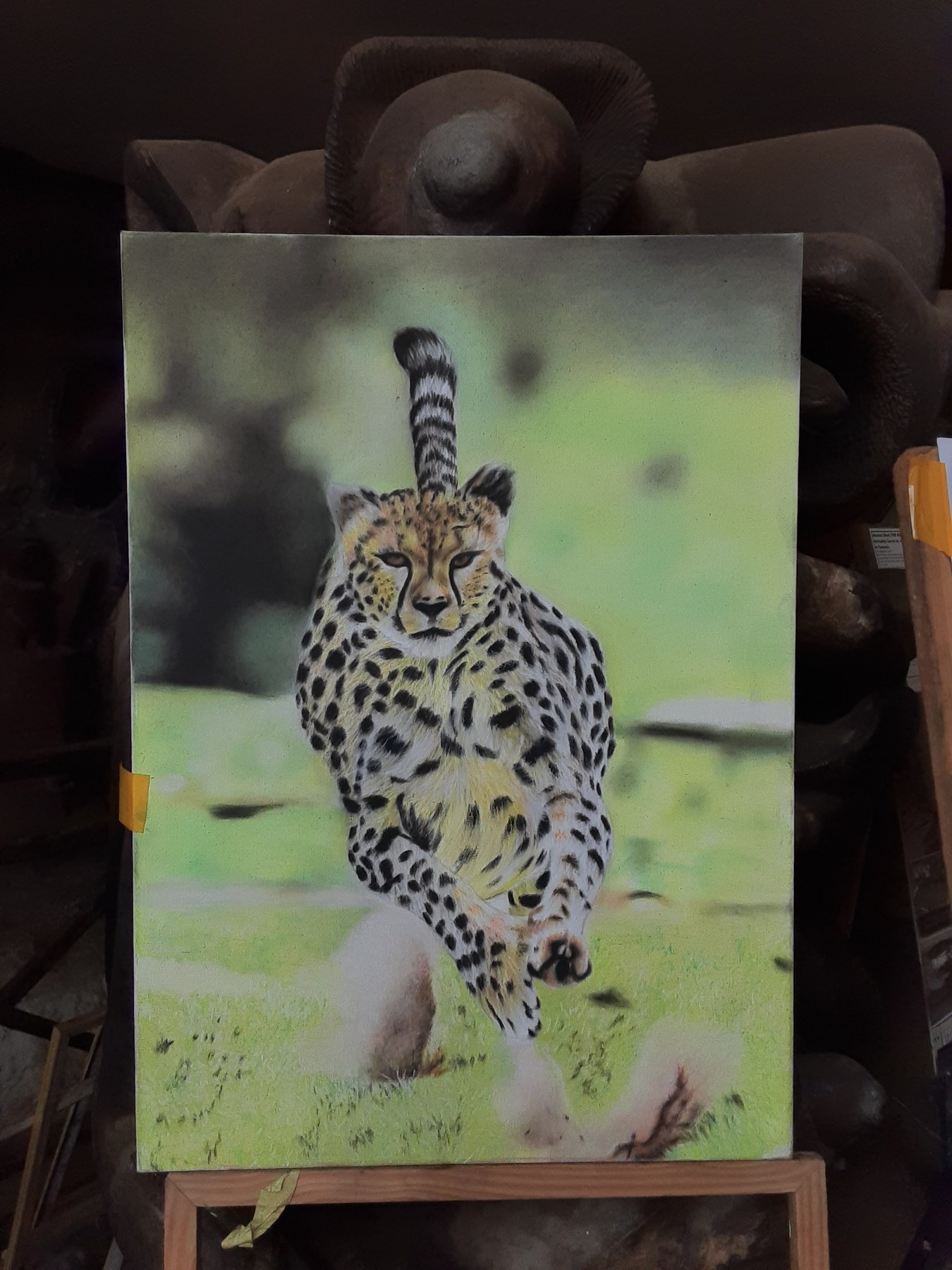 Artwork of a cheetah running
